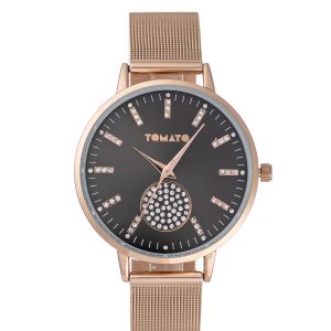 Janice Rose Gold Mesh Watch